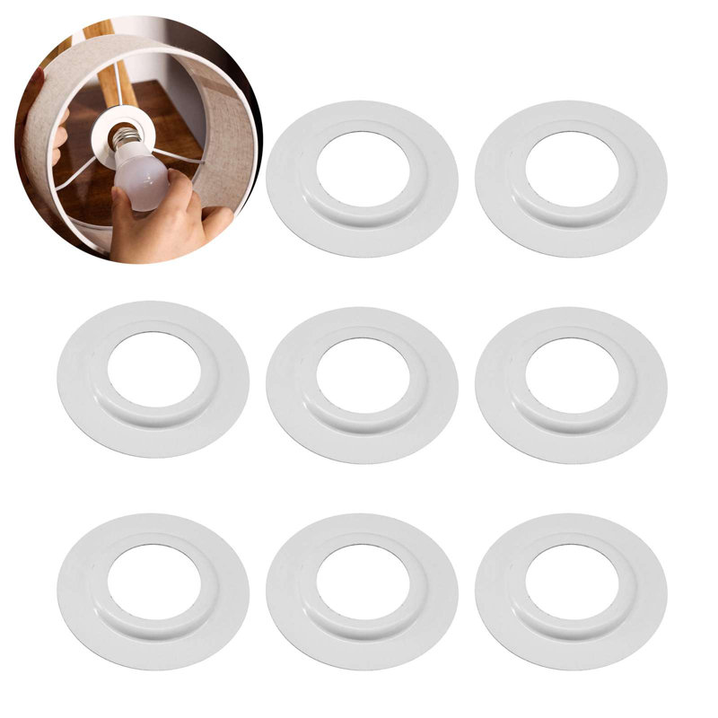 Davette Metal Lamp Shade Reducer Ring For ES/E27 To BC/B22 Plate Light Fitting Lampshade Lighting Kit, White