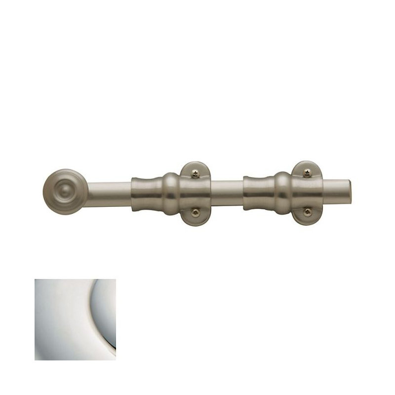 Ornamental Surface Bolt, Bright Nickel, 9.2" H x 2.7" W x 2.2" D