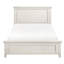 Lit blanc en bois pour lit double avec tête de lit et rails, sommier blanc requis, pour