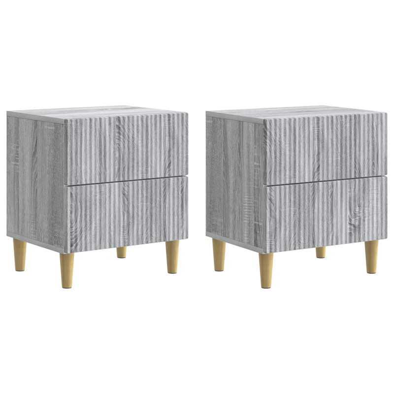 43cm W Manufactured Wood Bedside Table, Grey Sonoma