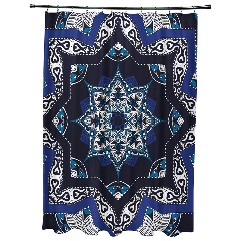 Rideau de douche simple Groth, Bleu marine
