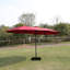Parasol de marché pour terrasse simple rectangulaire double 15 x 9 pi avec lumière et base - rouge-2031854838