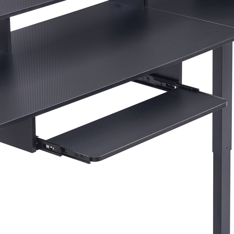 75" L-shaped Electric Standing Desk With Smart Hub & Height-adjustable Design, Black