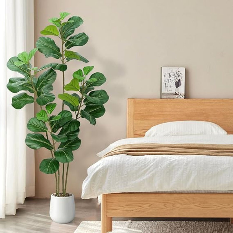 Faux Ficus Tree in Pot and Planter