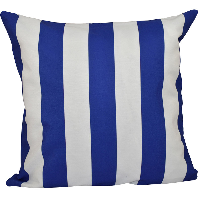 Railey Striped Reversible Throw Pillow, 16" x 16", Dazzling Blue