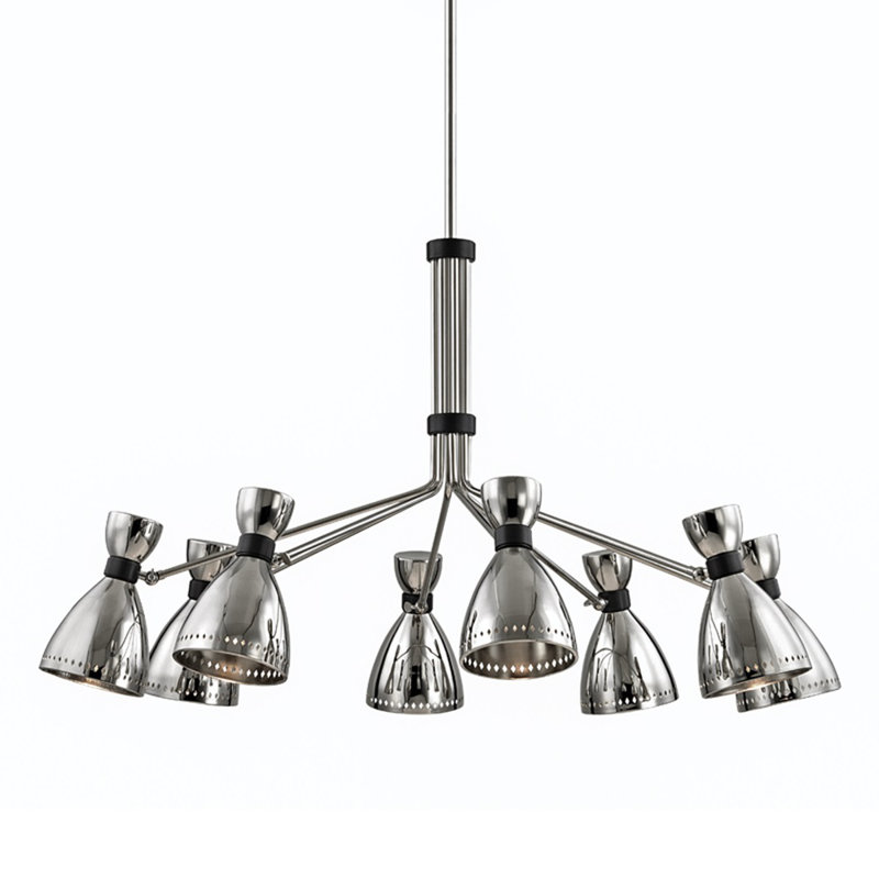Lustre classique / traditionnel à 8 lumières Solaris, Nickel poli