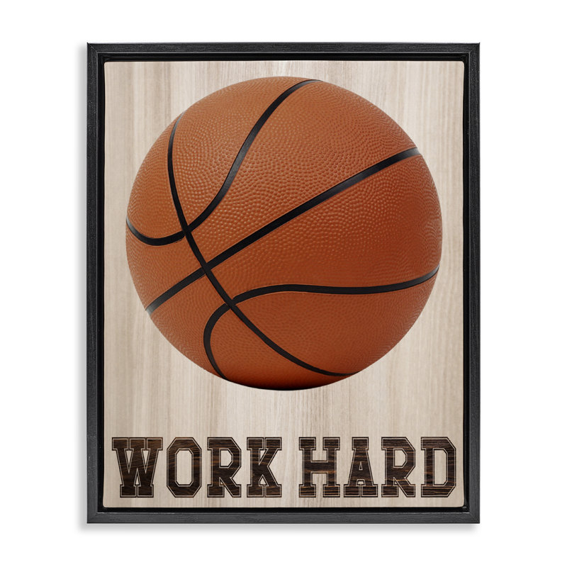 Cadre de travail flottant de basketball Work Work, design par Marcus Prime, Cadre flottant noir de jais, H 21 po x l 17 po