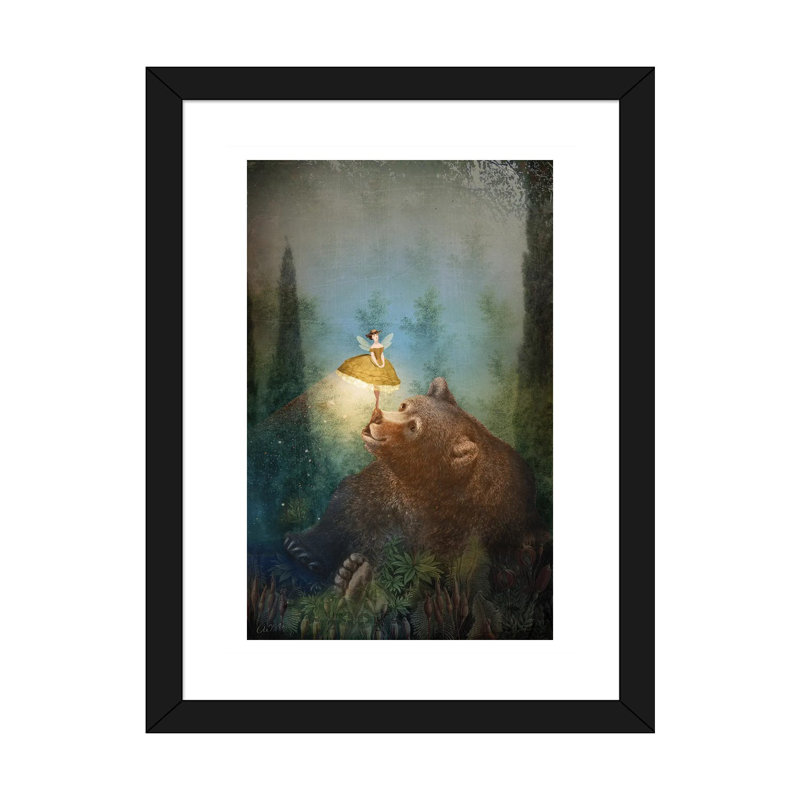 «A Fairytale Forest» par Catrin Welz-Stein - impression d'art graphique, Papier encadré noir, H 32 po x l 24 po x P 1 po