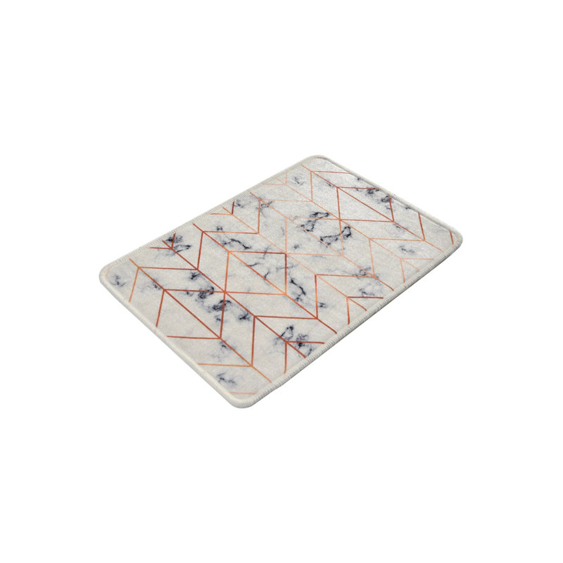 Tapis de bain antidérapant 100% polyester, 15,8 po x 23,6 po | Antiallergique, anti-poussière et anti-taches, 20,5 oz / m² | Lavable à la machine, facile d'entretien | Idéal pour les salles de bain, design élégant et fonctionnel