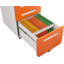 Classeur mobile verrouillable à 3 tiroirs Orange, rangement sous le bureau en métal pour le bureau personnel-1354692449