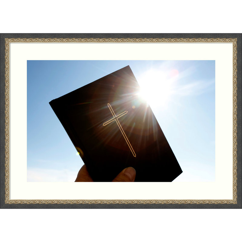 «Bible In Hand», impression sur bois encadrée, 18 x 25, Matinée bronze noir