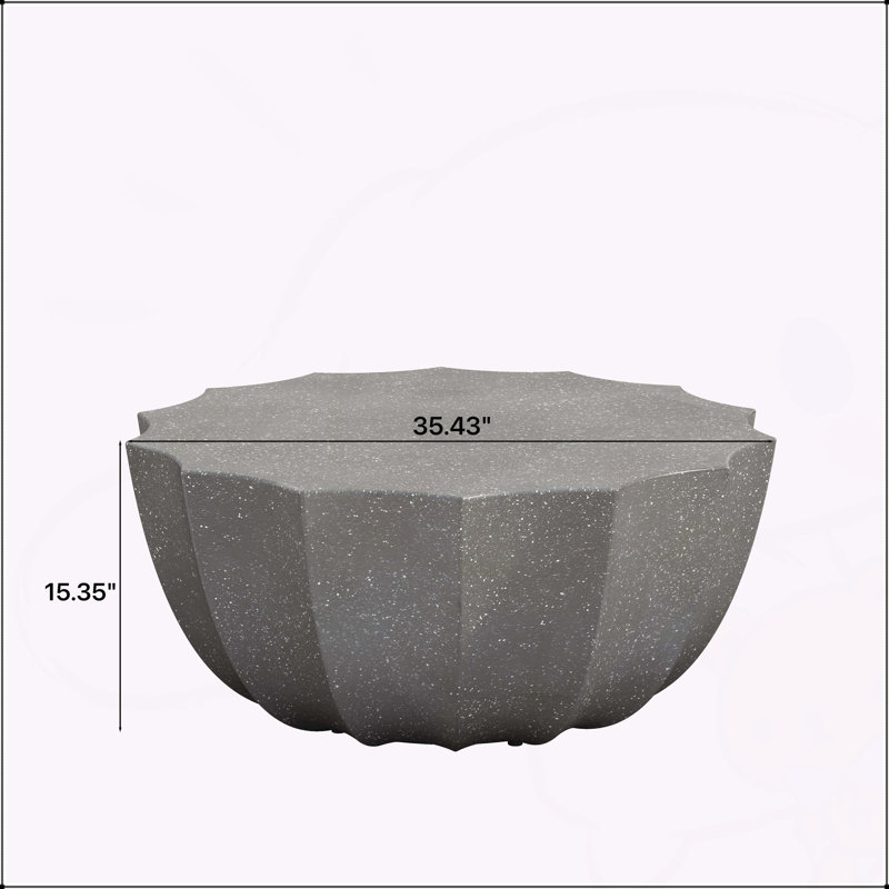 Table basse d'extérieur imperméable 35,43 po, Gris