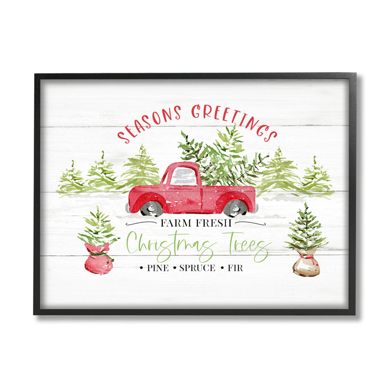 Farm Fresh Christmas Trees at-133, Giclée encadrée noir minuit, H 11 po x l 14 po x P 1,5 po