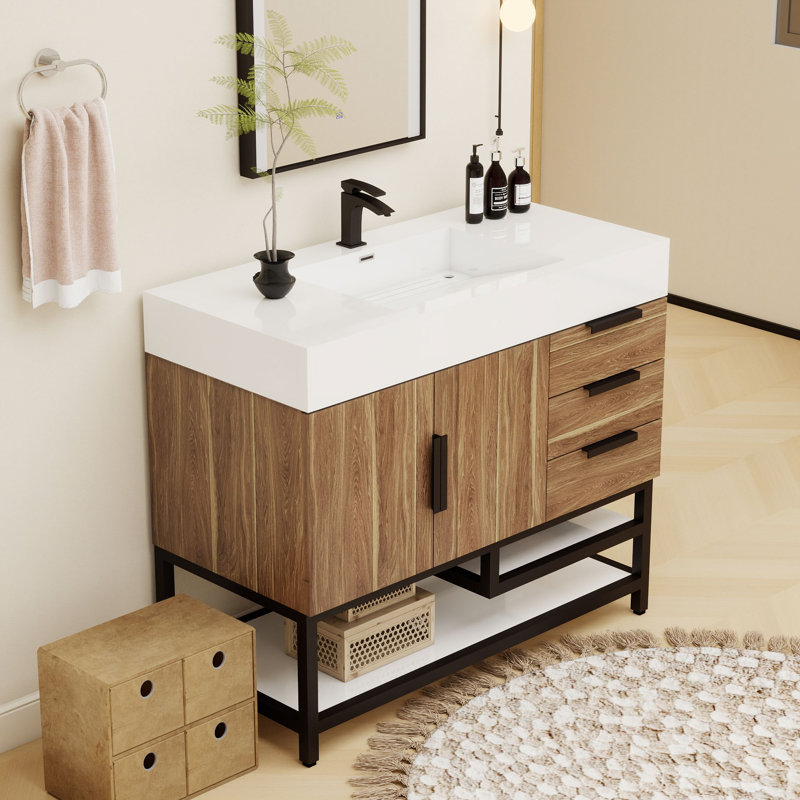 Ensemble de meuble-lavabo simple l 42 po, Chêne naturel