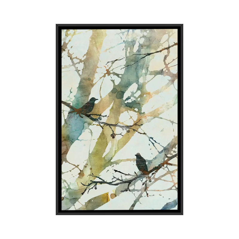 « botanique oiseaux ii », impression sur toile, H 60 po x l 40po x P 1,5 po, Toile tendue, Pas de tapis