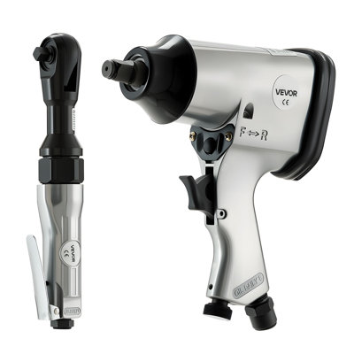 Ensemble de 50 outils pneumatiques Pro et accessoires - Clé à chocs pneumatique 1/2 ", clé à cliquet 3/8", marteau 4500BPM, soufflette et accessoires complets pour les réparations automatiques, projets de bricolage à domicile - avec étui de rangement