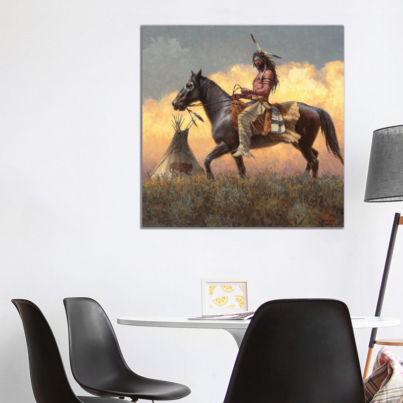 A Lakota Leader by Joe Velazquez - Painting on Canvas, 93.98cm H x 93.98cm W x 1.91cm D, Wrapped Canvas