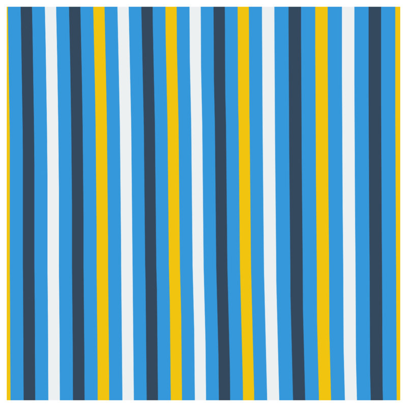 Édredon vertical à rayures jaunes et bleues, Grand lit
