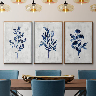 Wild Indigo I, reproduction sur toile 3 pièces