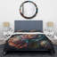 Ensemble de housse de couette multicolore en microfibre / polyester roses hyperréalistes-247150917
