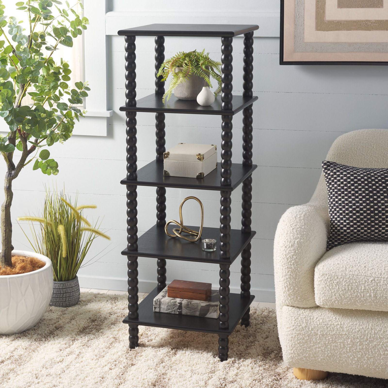 Netta 16" Bookcase, Matte Black