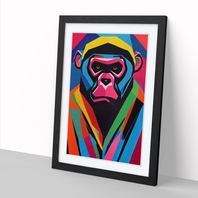 Losurdo Gorilla Pop Art - Framed Print, Black, 64cm H x 46cm W x 2cm D