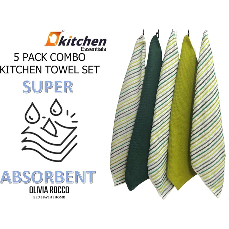 Stripe Kitchen Towel, Green