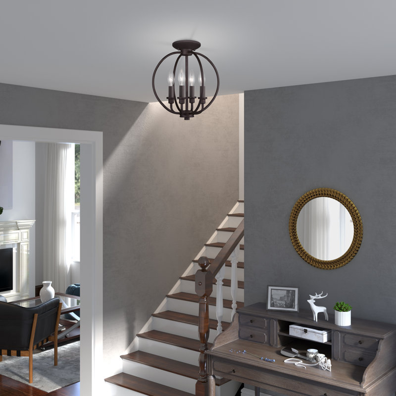 Remer 4 - Light Dimmable Globe Chandelier, Bronze