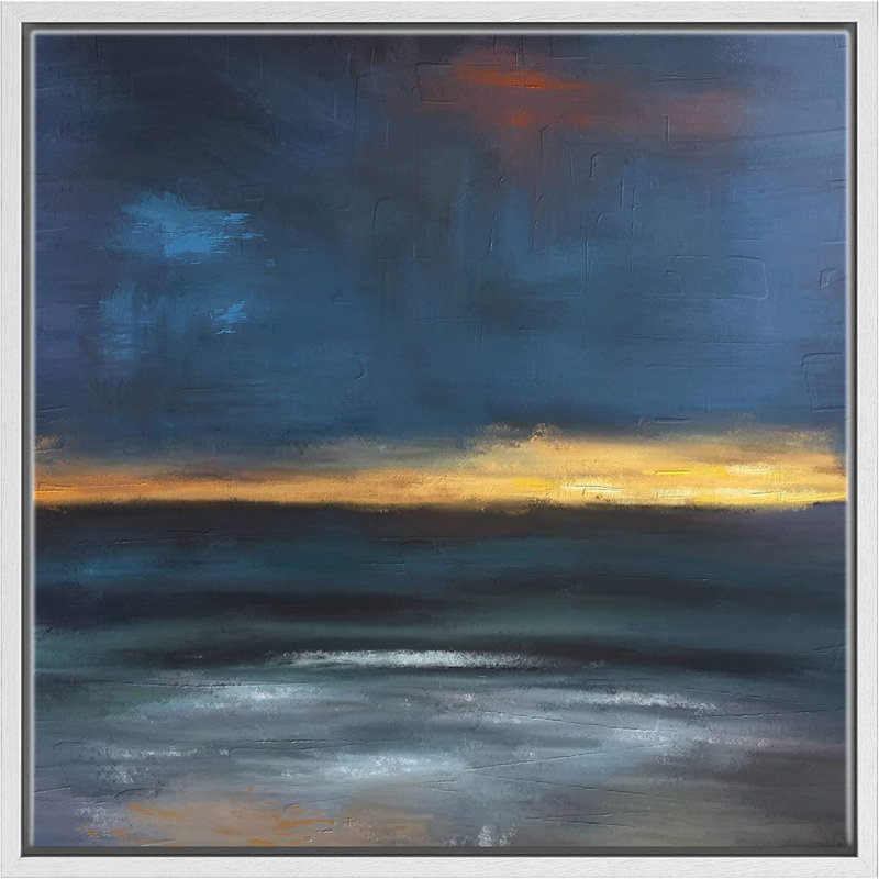 Peinture sur toile, cadre flottant, H 16 po x l 16 po x P 1,5 po, Blanc