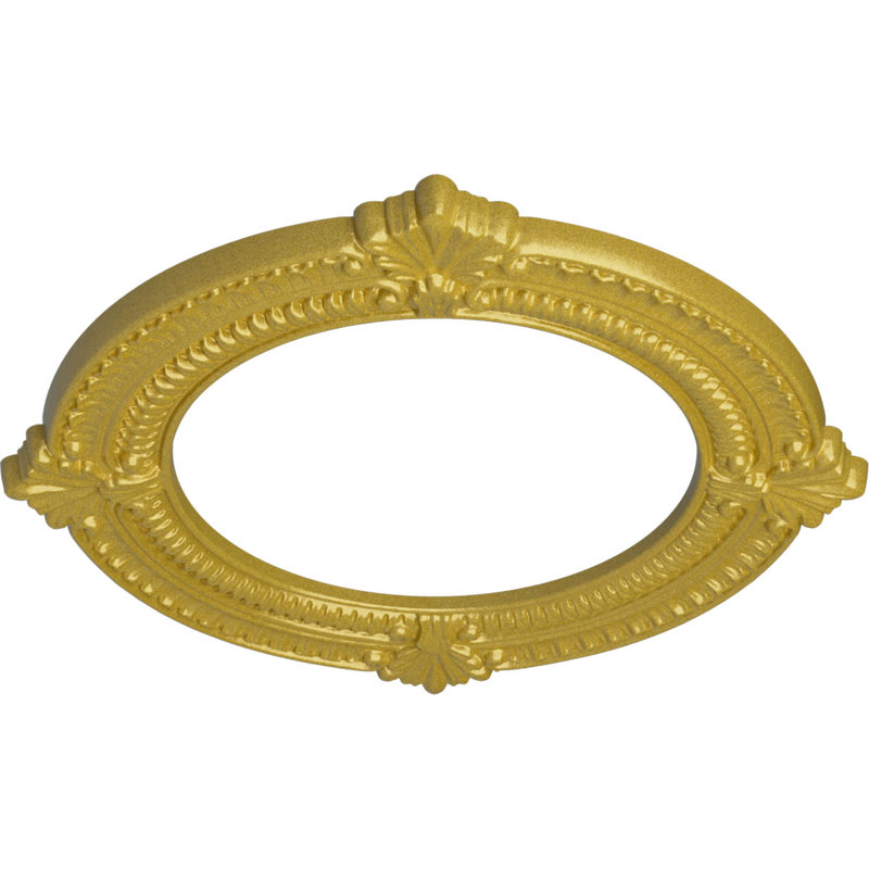Médaillon de plafond Endurathane Benson, DE 13 1/8 po x P 8 po x P 5/8 po (convient aux auvents jusqu'à 8 po), finition or riche peinte à la main