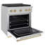 ZLINE Autograph 30" Paramount Dual Fuel DuraSnow® Range w/ White & Gold Accents (SDRSZ-WM-30-G)