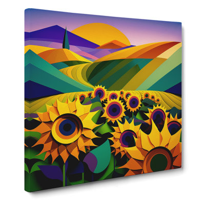 Sunflower Field Constructivism - No Frame Print
