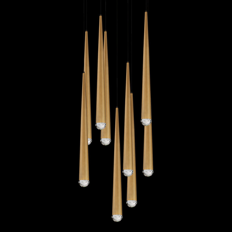 Luminaire suspendu en grappe 9 lumières à del Cascade