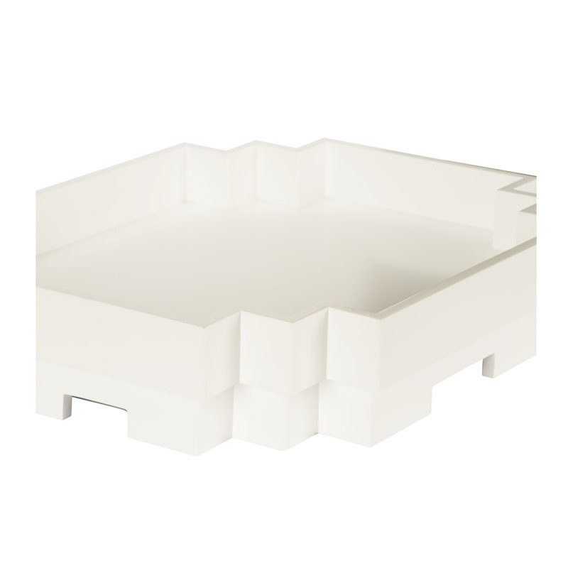 Japandi Wood Tray, White