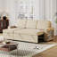 Lit 85,8 po avec rangement et méridienne, pieds en plastique avec rangement en L beige, coussins-145206169