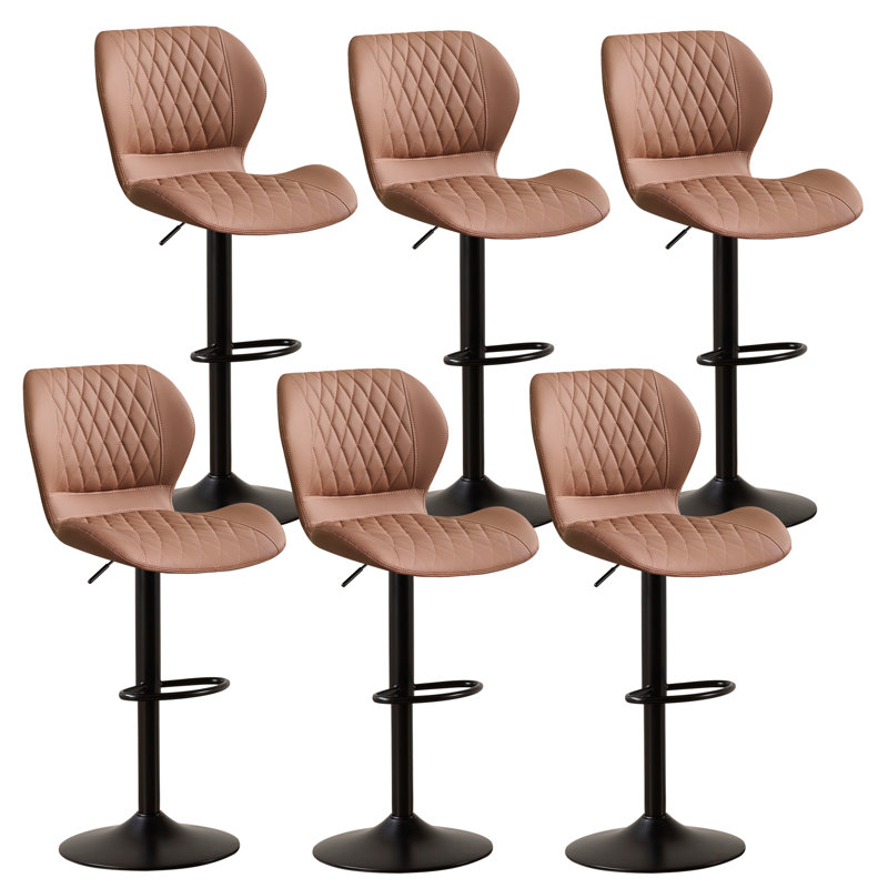 Tabouret de bar pivotant à hauteur réglable, 6, Rouillé
