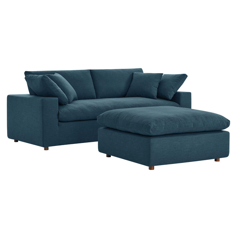 Ensemble de canapé modulaire avec repose-pieds Commix, Azure