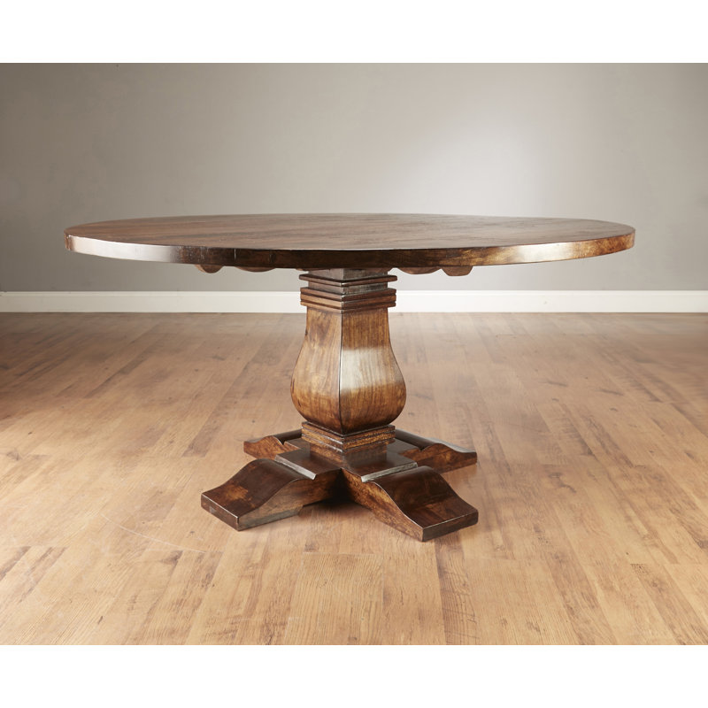 Ilaan 60" Solid Wood Dining Table, Stained Pecan
