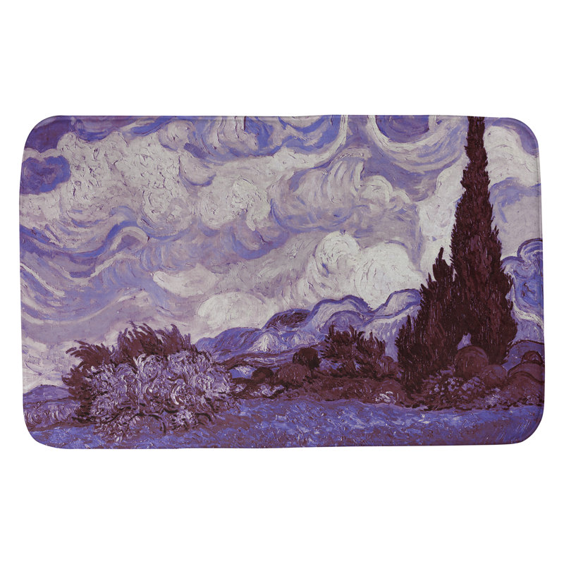 Tapis pour salle de bain Kandiyohi, l 17 po x L 24 po, Gris foncé