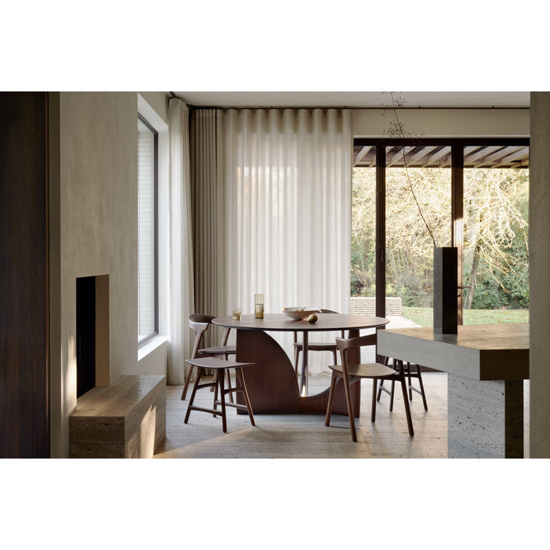 Geometric Round Solid Wood Dining Table