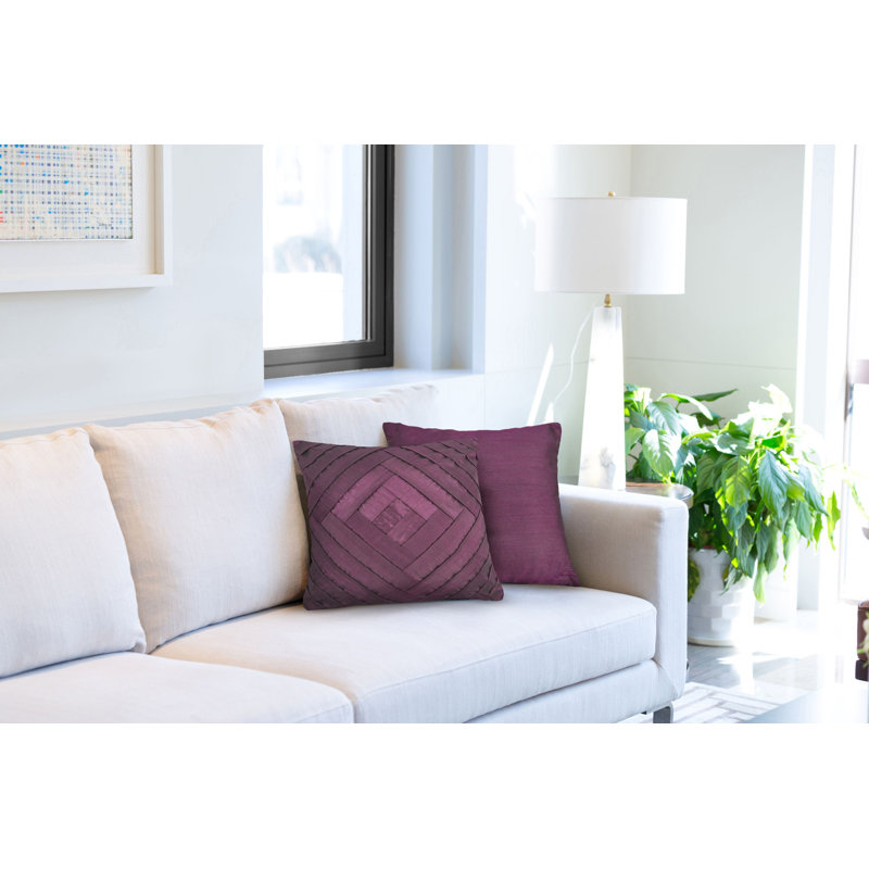 Bowery Geometric Square Cushion, Plum