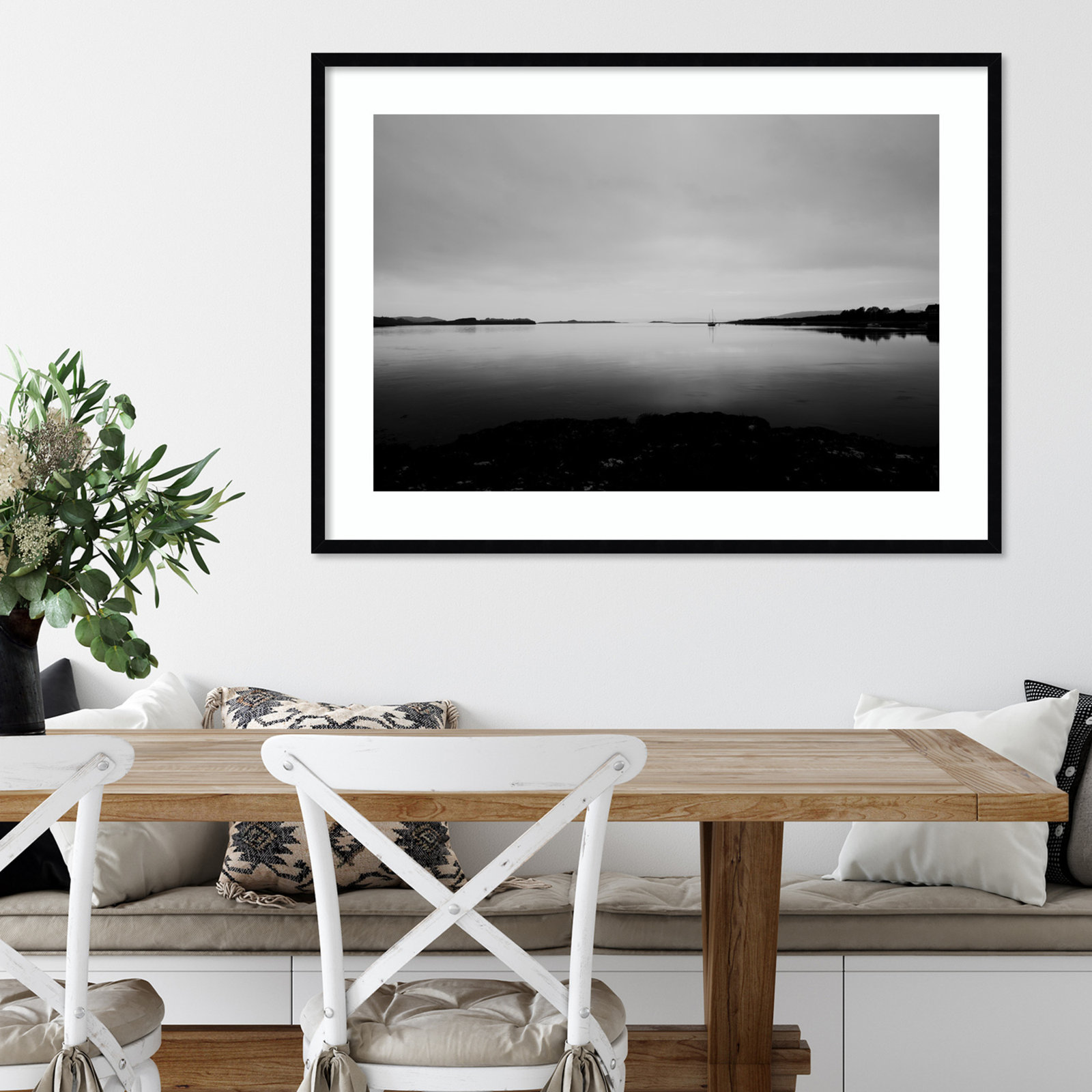 Into The Dark Night We Go by Laura Evans, 30" H x 41" W, Black