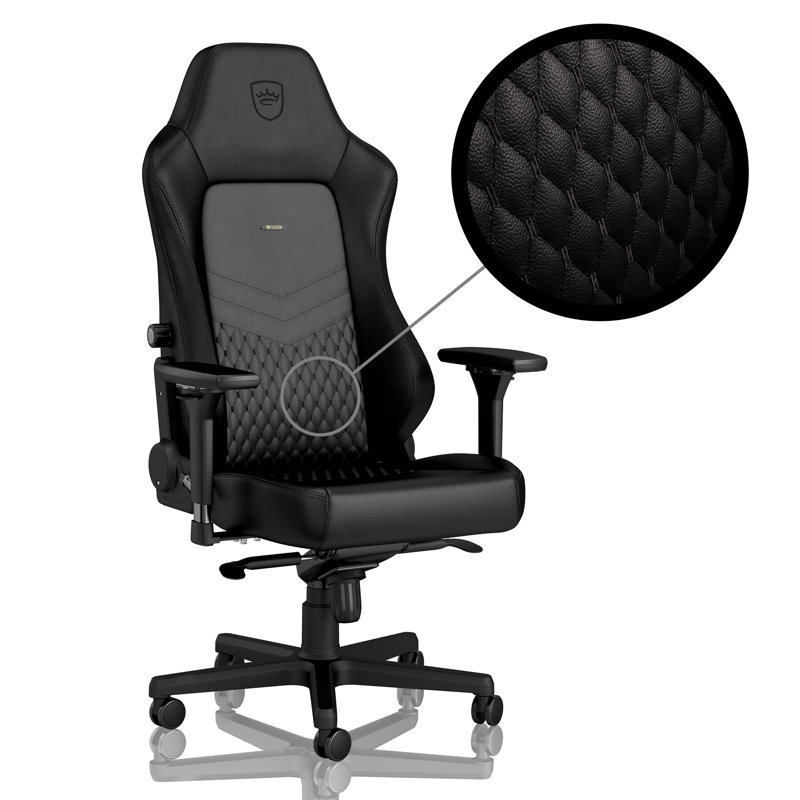 Noblechairs Adjustable Reclining Ergonomic Faux Leather Swiveling PC & Racing Game Chair in Black