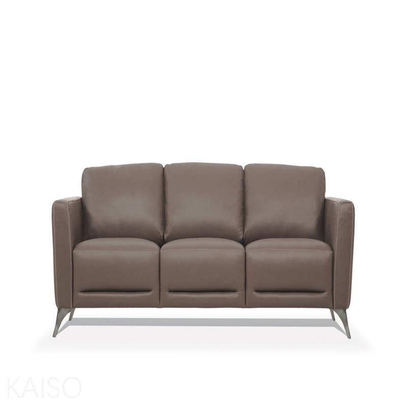Taupe Leather Sofa (Assembled)