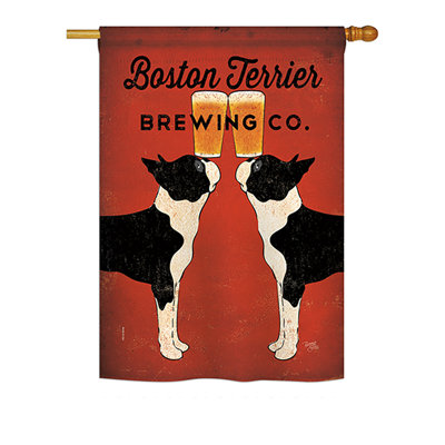 Drapeau de maison Leida Boston Terrier Brewing