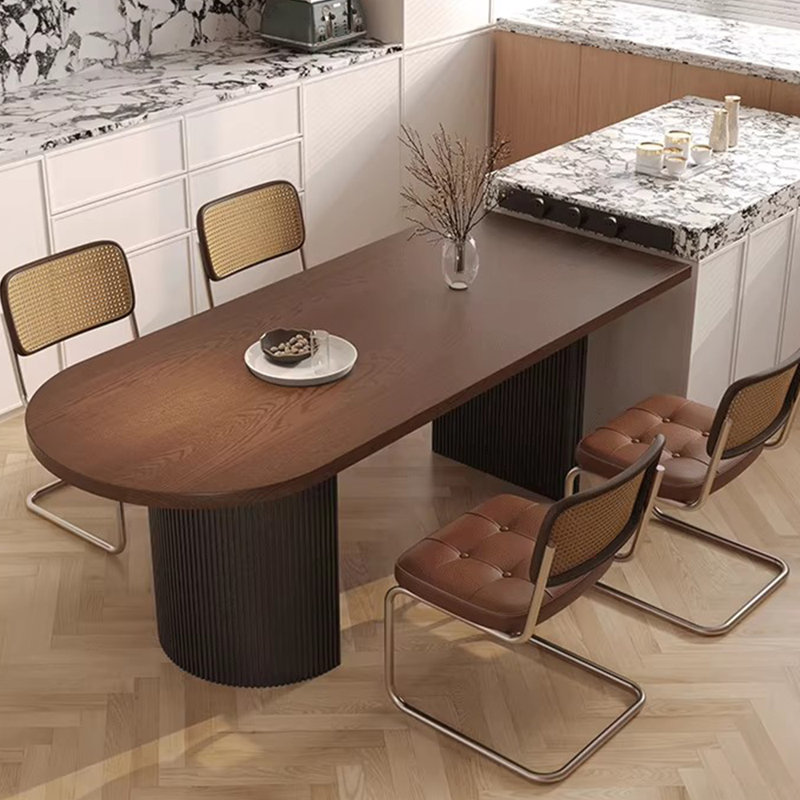 Table de salle à manger rétro en bois massif - sécuritaire et polyvalente, H 29,52 po x L 94,48 po x l 35,43 po