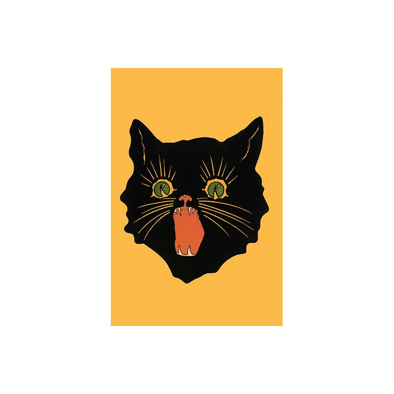 « black cat », reproduction d’art, H 42 po x l 28 po x P 1,5 po