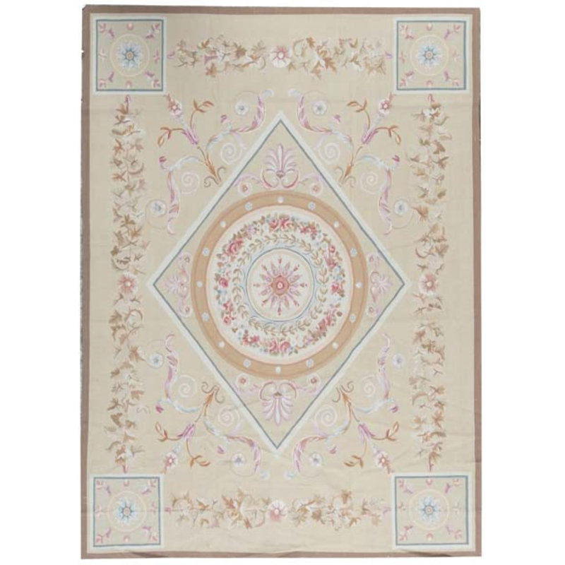 Hand-Knotted High-Quality Gold and Gold Area Rug