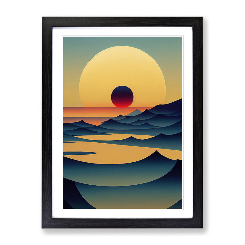 Sunrise Divisionism - Picture Frame Print, Black, 64cm H x 25cm W x 2cm D