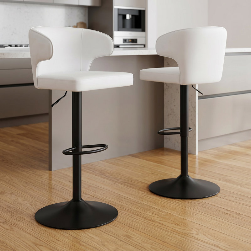 Chaise de bar, Noir, Blanc, 4